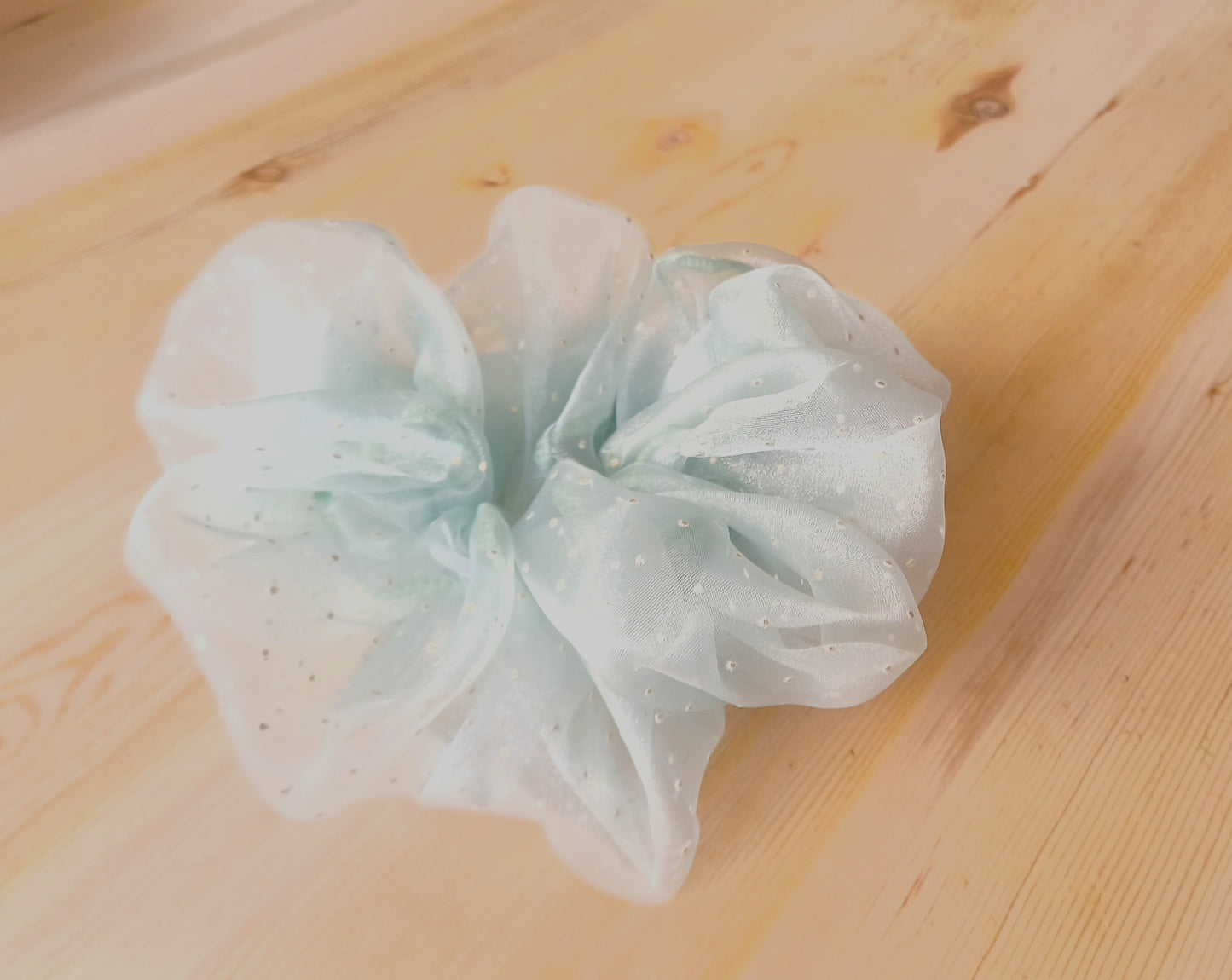 Mini Puan Desenli Organze Büyük Boy Saç Tokası 3'lü Set