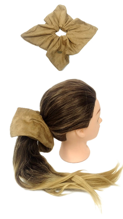 İnce Süet Kumaş Büyük Boy Scrunchie – Yumuşak Doku Saç Tokası