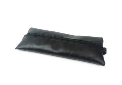 Minimal Siyah Suni Deri Defter Kalemliği – Lastikli Tasarım