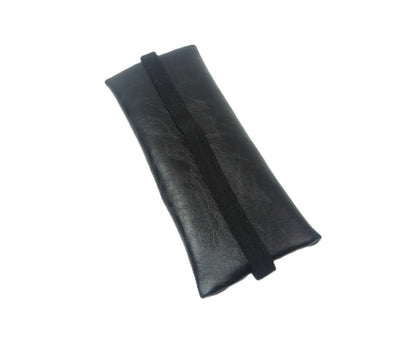 Minimal Siyah Suni Deri Defter Kalemliği – Lastikli Tasarım