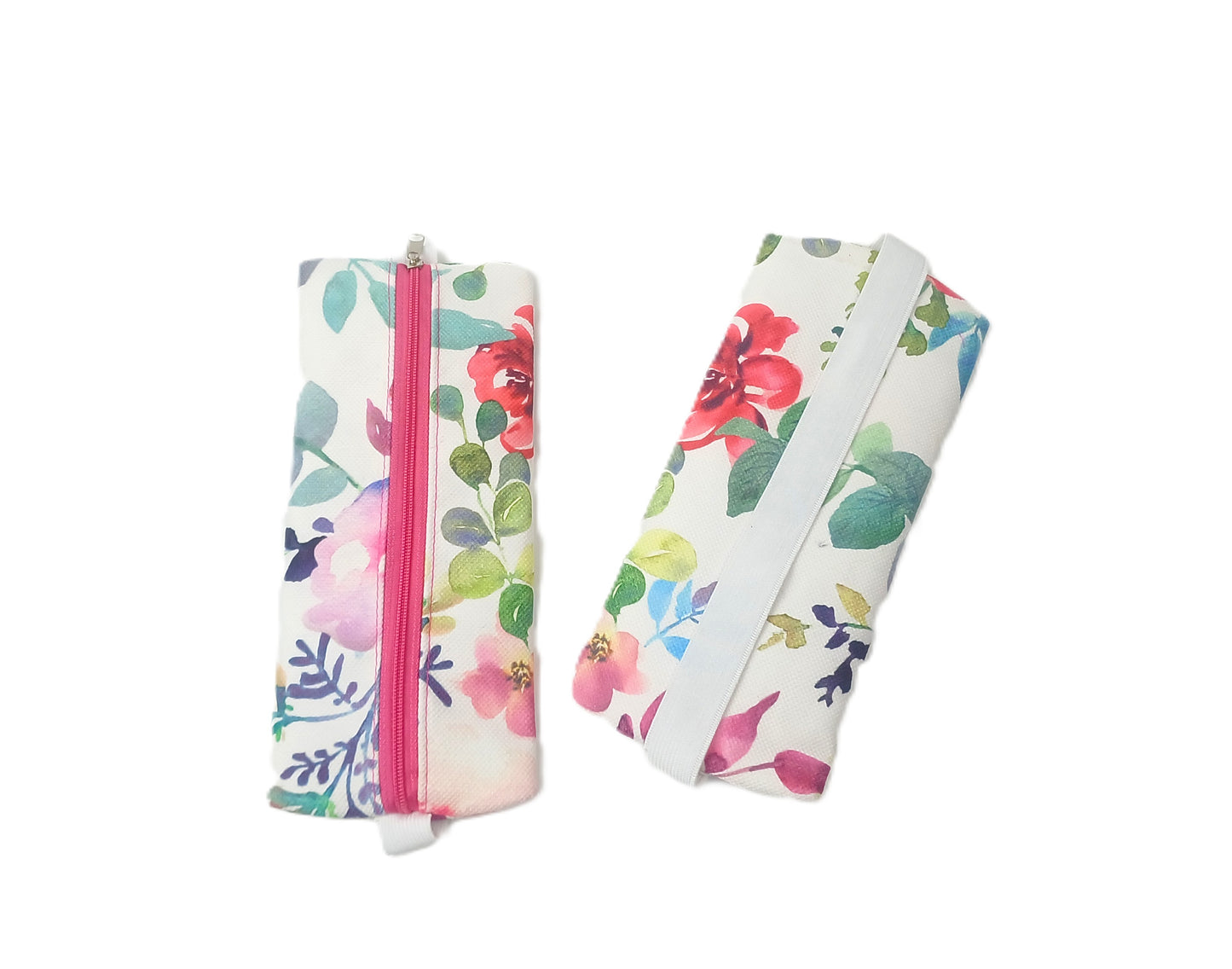 Çiçek Desenli Lastikli Defter Üstü Kalemlik – Dijital Baskılı Kumaş