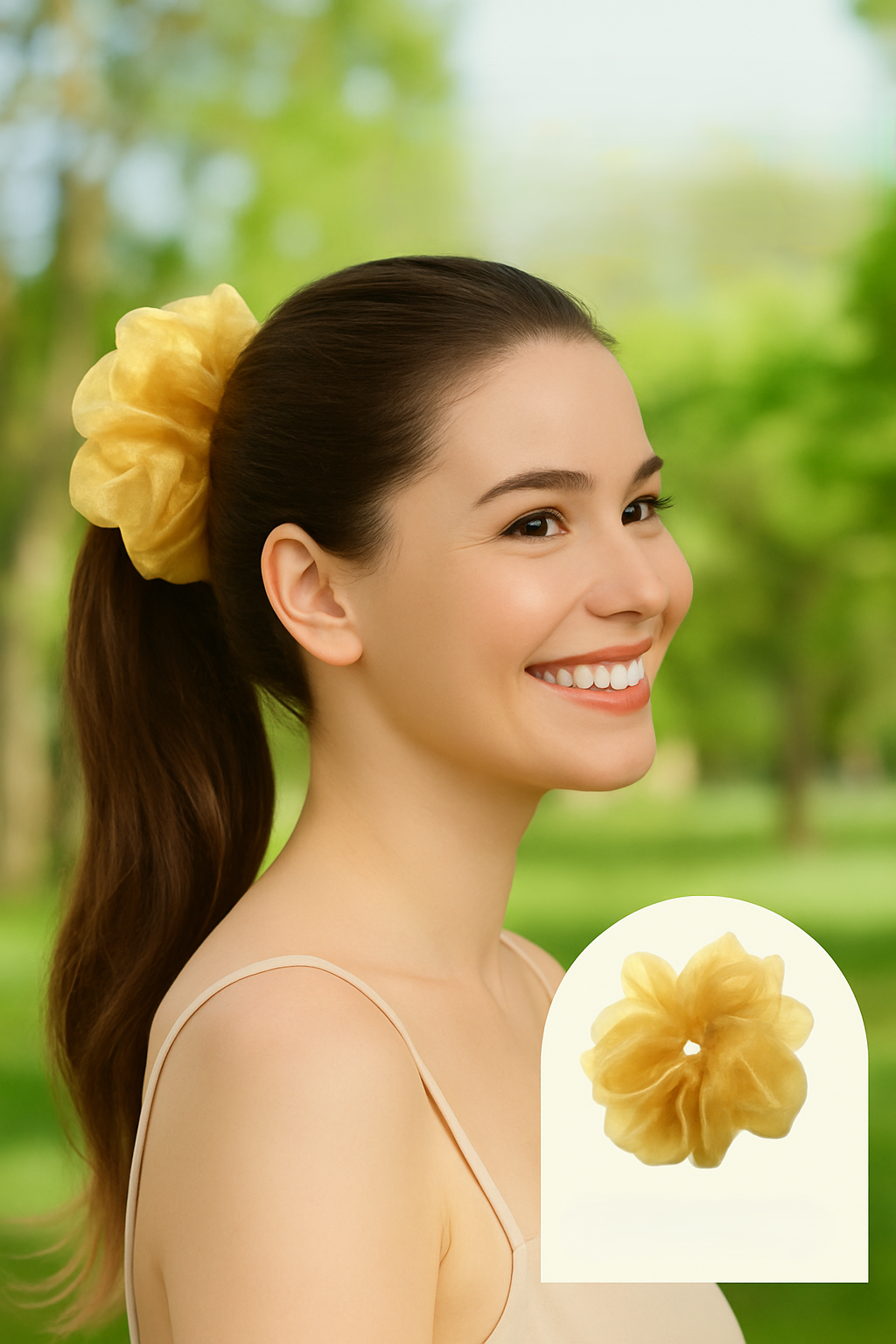 Büyük Organze Scrunchie - Yumuşak Dokulu Saç Tokası