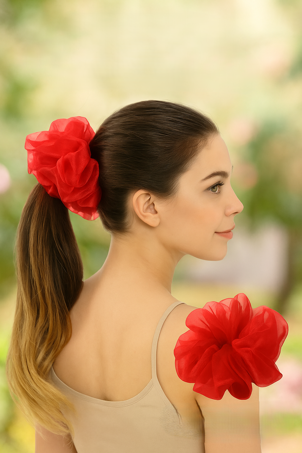 Büyük Organze Scrunchie - Yumuşak Dokulu Saç Tokası